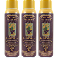 Private Preserve Wine Preservation System | 100% Green Gas Based | Suitable For All Wine, Port, Sake, Cognac, Whiskey, Fine Oil & Vinegar (Pack Of 3)