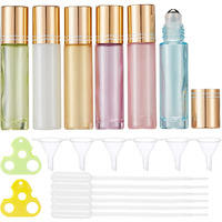 Qeuly 10Ml Roll On Bottles - 6 Color Essential Oils Bottles, Thick Glass With Stainless Steel Roller Balls, Empty For Aromatherapy, Perfumes And Lip Balms