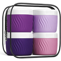Kuangre Travel Containers For Toiletries, Silicone Cream Jars Bpa-Free, Tsa Approved 3Oz Travel Size Containers, Leak-Proof Portable Size Silicone Jars With Lid For Face Hand Body Cream (4 Pack)
