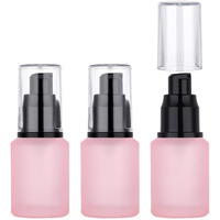 Segbeauty 1Oz Frosted Glass Travel Bottles For Toiletries, Pack Of 3 Refillable Travel Lotion Bottle, Pink Makeup Pump Dispenser Cream Lotion Containers, 30Ml Leak Proof Cosmetic Bottles For Women