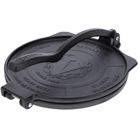 Victoria 10-Inch Cast Iron Tortilla Press Hd Spherrous, Commercial-Grade Cast Iron Tortilla Maker, Roti Press, Pataconera Seasoned With Flaxseed Oil, Made In Colombia, Black