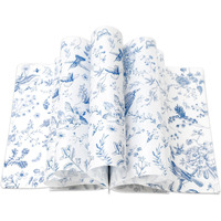 Jarthenaamcs 150Pcs Blue Floral Wax Paper Chinoiserie Bird Flower Deli Wrap Sandwich Wrap Tissue Waterproof Oil-Proof Picnic Liners For Party Kitchen Supplies, 9.8 X 8.3 Inch