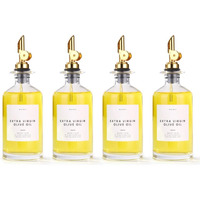 Molimoli Glass Olive Oil Cruet Set - 350Ml Bottles With Weighted Pourers, Set Of 4