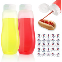 Nacxbwer Condiment Squeeze Bottles For Ketchup Hot Sauce Liquids Oil With Caps For Condensed Milk And Mustard Salad Dispenser Clear Plastic Bottles Dressing Container Ldpe