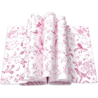 Jarthenaamcs 150Pcs Pink Floral Wax Paper Chinoiserie Bird Flower Deli Paper Sandwich Wrap Paper Tissue Waterproof Oil-Proof Picnic Liners For Party Kitchen Supplies, 9.8 X 8.3 Inch