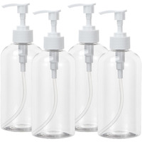 Yebeauty Soap Dispenser, 4 Pack 13.5Oz/400Ml Empty Refillable Pump Bottle Modern Liquid Plastic Shampoo And Conditioner Bottles Large Body Wash Dispenser For Shower, Clear