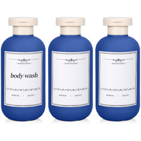 Umetass 3 Pack Travel Shampoo Bottle, Empty Plastic Squeeze Bottles 6.8Oz With Flip Cap, Lotion Container For Toiletries Travel Size Shampoo And Conditioner