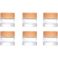 Miayon 6Pcs 0.35 Oz Small Travel Lotion Containers With Lids Glass Sample Empty Round Cosmetic Jar Bottles For Creams Makeup Lotion Toiletries Storage (White, 10 Gram)
