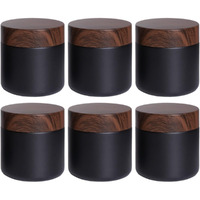 Miayon 6Pcs 3.53 Oz Small Travel Lotion Containers With Lids Glass Sample Empty Round Cosmetic Jar Bottles For Creams Makeup Lotion Toiletries Storage (Black, 100 Gram)