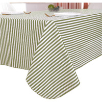 Heavy Duty Vinyl Tablecloth With Flannel Backing Waterproof Oil-Proof Plastic Table Cloth Stain-Resistant Wipeable Rectangle Or Square Table Cover For Indoor And Outdoor (Stripe, 52X70 Inch)