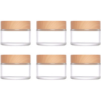 Miayon 6Pcs 1.06 Oz Small Travel Lotion Containers With Lids Glass Sample Empty Round Cosmetic Jar Bottles For Creams Makeup Lotion Toiletries Storage (White, 30 Gram)