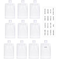 Asevat 3Oz 10Pack Leak Proof Empty Squeeze Pouches,Refillable Travel Pouches For Toiletries Portable,Travel Fluid Makeup Packing Bag For Lotion Shampoo Face Cream Hand Soap