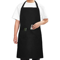 Syntus Chef Apron For Men Women Kitchen Cooking Apron With Pockets, Adjustable Bib Aprons Water, Oil & Stain Resistant, 1 Pack Black