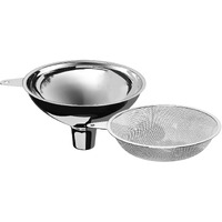 Serinar Stainless Steel Large Funnel With Filter (5.7 In. X 1 In. Mouth) With 50 Mesh Stainless Steel Food Filter, Metal Funnel For Bottle Filling, Food Funnel For Oil, Juice, Coffee, Honey, Milk