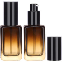 Segbeauty 2Pcs 50Ml Empty Refillable Glass Pump Bottle, 1.69Oz Glass Containers Dispenser Gradient Brown Empty Bottles Travel Size Lotion Bottle With Pump For Essential Oil Blends Cream Lotion