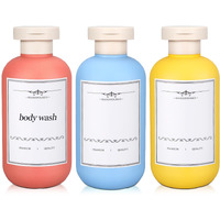 Umetass 3 Pack Travel Shampoo Bottle, Empty Plastic Squeeze Bottles 6.8Oz With Flip Cap, Lotion Container For Toiletries Travel Size Shampoo And Conditioner