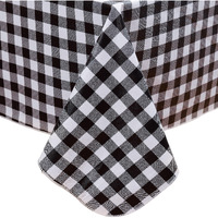 Heavy Duty Vinyl Tablecloth With Flannel Backing Waterproof Oil-Proof Plastic Table Cloth Stain-Resistant Wipeable Rectangle Or Square Table Cover For Indoor And Outdoor (Black Checkered, 52X70 Inch)