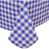 Heavy Duty Vinyl Tablecloth With Flannel Backing Waterproof Oil-Proof Plastic Table Cloth Stain-Resistant Wipeable Rectangle Or Square Table Cover For Indoor And Outdoor (Blue Checkered, 52X70 Inch)