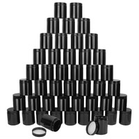 47 Packs 8 Oz (250 Ml) Black Plastic Jars With Lids, Plastic Jars With Lids For Beads, Rhinestones, Sequins Cosmetics, Lotion, Cream, Ointments And More By Kuklipjim