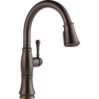 Delta Faucet Cassidy Oil Rubbed Bronze Deck Mount Kitchen Faucet With Pull Down Sprayer, 9197-Rb-Dst