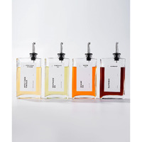 Apt 1101 Olive Oil Dispenser For Kitchen, Cooking Oil Dispenser, Oil And Vinegar Dispenser Set, Olive Oil Bottle, Soy Sauce Dispenser, Coffee Syrup Bottles - 4 Pcs, Silver