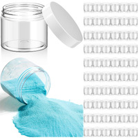 Patelai 60 Pcs Plastic Container Jars With Lids Round Clear Travel Cosmetic Container Jars For Toiletries, Lotion, Cream, Ointments, Makeup, Rhinestone, Samples, Kitchen Storage(White,6 Oz)