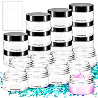 Motbach 20 Pack 4Oz Plastic Jars With Lids, 120Ml Round Clear Cosmetic Containers Makeup Jars,Travel Size Containers Jar For Lotion Cream Eyeshadow Samples Ointment Salve Balm Powder Travel Storage