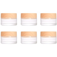 Miayon 6Pcs 0.71 Oz Small Travel Lotion Containers With Lids Glass Sample Empty Round Cosmetic Jar Bottles For Creams Makeup Lotion Toiletries Storage (White, 20 Gram)