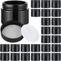 Glass Jars With Lids,Eco-Friendly Cosmetic Containers With Airtight Black Lids & Liners, Multi-Color Options For Cream, Lotion, Body Butter, Diy Skincare Travel Jars (Black, 2Oz)