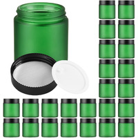 Glass Jars With Lids,Eco-Friendly Cosmetic Containers With Airtight Black Lids & Liners, Multi-Color Options For Cream, Lotion, Body Butter, Diy Skincare Travel Jars (Green Frosted, 4Oz)