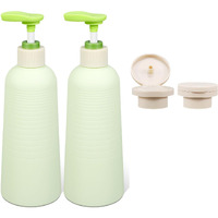 Umetass 13.4Oz Travel Shampoo Bottle With Flip Cap, Refillable Plastic Pump Bottles Dispenser For Soap, Shampoo, Lotions, Liquid Body Wash, Creams And Massage Oil (2 Pack, 13.5Oz/400Ml)