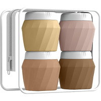 Travel Containers For Toiletries, Premium Silicone Cosmetic Cream Jars, Tsa Approved Leak-Proof Refillable Travel Size Toiletries With Clear Bag For Cosmetic Face Body Cream (Apricot, 1.7Oz)