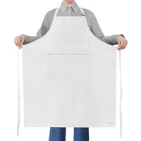 Rotanet Extra Large Apron For Men Adjustable Bib Aprons With 2 Pockets Cooking Kitchen Bbq Grilling Big For Women Chef Water & Oil Resistant White