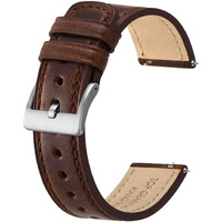 Bisonstrap Leather Watch Straps, Classic Oil Waxed Leather, Quick Release Replacement Band For Men And Women, 18Mm, Coffee Brown/Silver Buckle