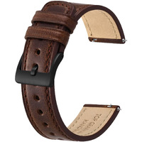 Bisonstrap Leather Watch Straps, Classic Oil Waxed Leather, Quick Release Replacement Band For Men And Women, 20Mm, Coffee Brown/Black Buckle