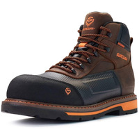 Men's 6"" Heavy Duty Soft Toe Waterproof Work Boot Goodyearwelt Oil/Slip Resistant Dual-Density Comfortable Outsole Crazy Horse Leather Eh Construction Industrial Safety Work Boots