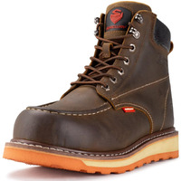 Sureway 6    Mens Heavy Duty Steel/Composite/Soft Toe Work Boots For Men,Goodyear Welt,Extremely Comfortable Durable Proved,Superior Oil/Slip Resistant,Thicker Leather,Wedge Sole,Moc Toe Work