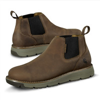 Carhartt Millbrook 4"" Romeo Steel Toe Wedge Work Boot - Work Boots For Men On The Move, Brown Oil Tanned Leather, Slip & Electrical Hazard Resistant, Fastdry, And Rain Defender, Brown - 10.5 W