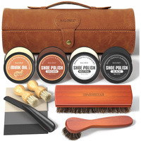 Baloriz Leather Shoe Polish Kit For Men & Women, 13Pcs Shoe Shine Kit With Shoe Polish, Mink Oil, Horsehair Brushes For Leather Boot Shoe Care Kit Christmas Birthday Gifts