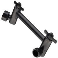 Bright Showers Brass Shower Arm Extender For Rain And Handheld Shower Head, 5 Inch Universal Shower Head Extension Arm, Height & Angle Adjustable, Oil-Rubbed Bronze