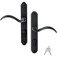 Hotifytools Storm Door Handle Replacement Compatible With Pella, Storm Door Handle Set With Key And Lock Cylinder For Storm Doors And Screen Doors, Mortise Lock Not Included (Oil-Rubbed Bronze)