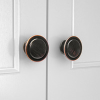 Homotek 25 Pack Cabinet Knobs Drawer Pulls Zinc Stepped Round Dresser Handles,Kitchen,Cupboard, Bathroom, Wardrobe, Cabinet Hardware,Oil Rubbed Bronze