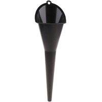 Black Heavy-Duty Engine Oil Funnel 28Cm/11In - Multi-Function Plastic Fluid Transfer Tool For Car/Motorcycle/Atv/Boat, Long Stem Gasoline And Petrol Change Accessories