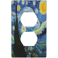 Moslion Starry Night Wall Plate Covers Van Gogh Oil Painting Arts Farmhouse Sky Moon 1-Gang Outlet Cover Switch Plug Duplex Home Decorative Office