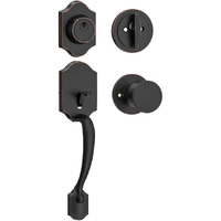 Hosom Front Door Handle And Deadbolt Set, Single Cylinder Exterior Front Door Lock Set With Interior Door Knob, Front Door Knob Reversible For Right And Left Handed, Oil Rubbed Bronze