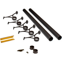Outwater 16' Bar Foot Rail Kit - Complete Undercounter Mount Hardware And Tubing, Oil Rubbed Bronze Finish