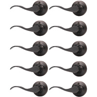 Mengico 10 Pack Single Sided Dummy Door Handle, Oil Rubbed Bronze Interior Door Lever, Left Handled Dummy Knobs For Closet, Non-Turning Interior Push/Pull Door Knob