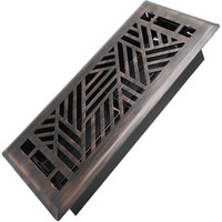Howeall 4X10 Inches Heavy Duty Walkable Floor Register Easy Adjust Air Supply Lever Floor Vents - Brooklyn Design - Vent Cover For Home Floor - Oil Rubbed Bronze