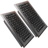 Sanycasa 2 Pack Floor Register 4X8 Inches Heavy Duty Walkable Steel Floor Vents Ease Adjust Air Flow Direction Floor Registers - Boston Design - Oil Rubbed Bronze Air Floor Vent Covers For Room