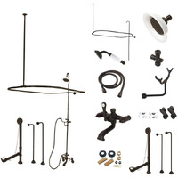 Kingston Brass Cck1145Px Vintage Clawfoot Tub Faucet Package With Shower Enclosure, 57"" (L) X 36-3/8"" (W) X 30-1/2"" (H), Oil Rubbed Bronze